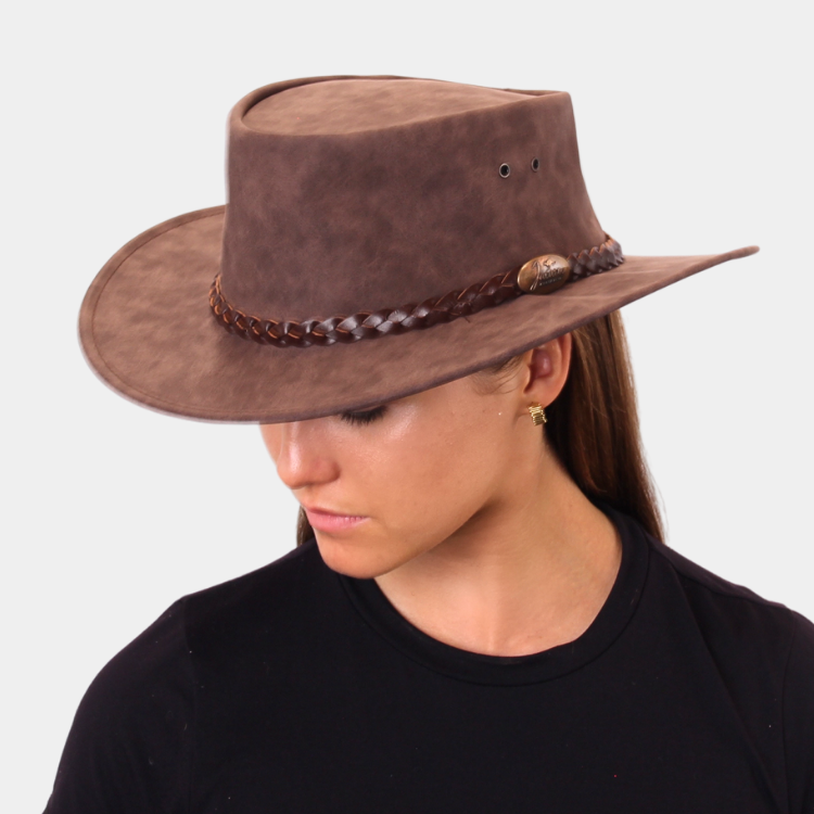 Australian Leather Hat for Women Brown - Jacaru Size M / 55-56cm Oztrala】Jacaru HAT P-Leather Mens Womens Cowboy Australian  main image 3