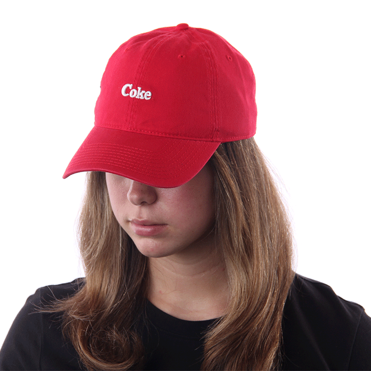 American Needle Coca-Cola Carter Washed Slouch Hat - Adjustable Red Cotton Hat With Embroidery
