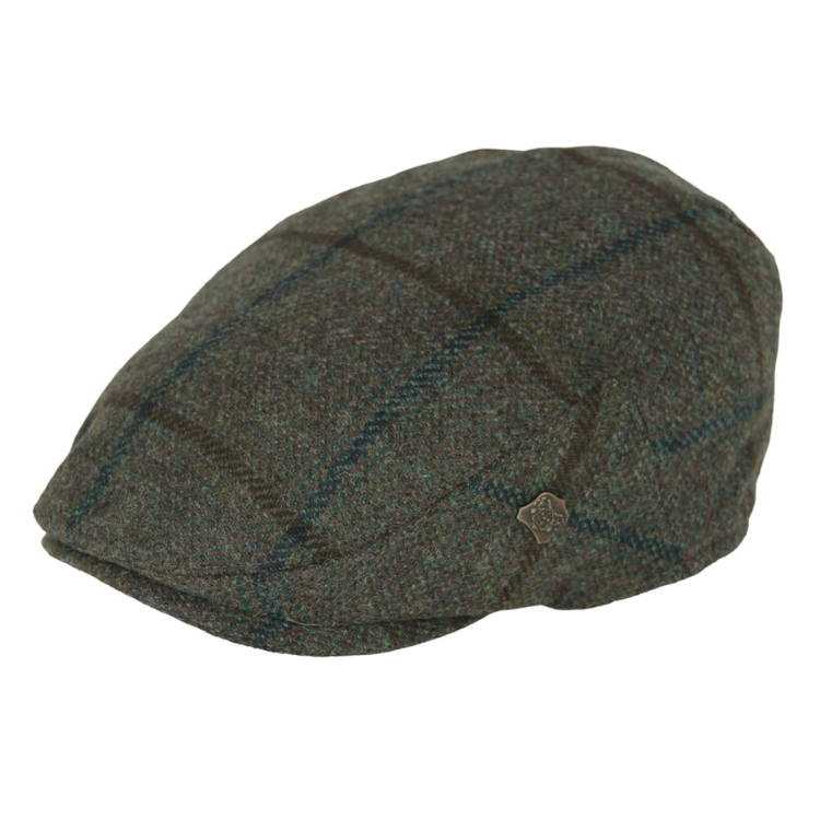Failsworth Gamekeeper Check Cap - Olive/Red Main