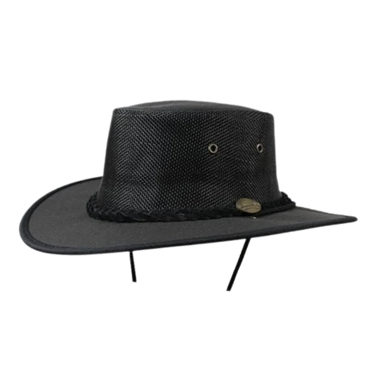 Barmah 1057BL Canvas Drover Airflow Hat - Black – The Hat Store