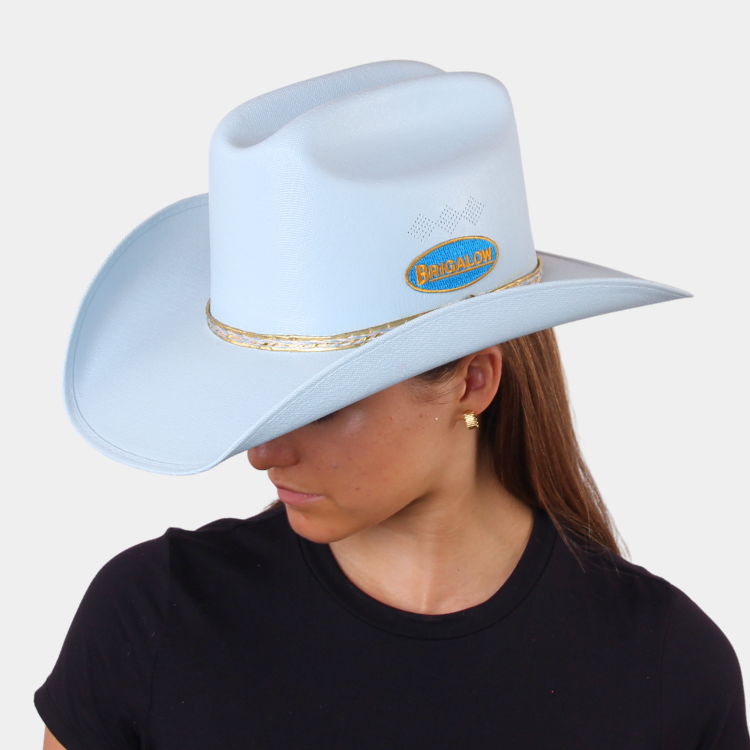 Brigalow Adults Coloured Straw Cheyenne Hat Light Blue – The Hat