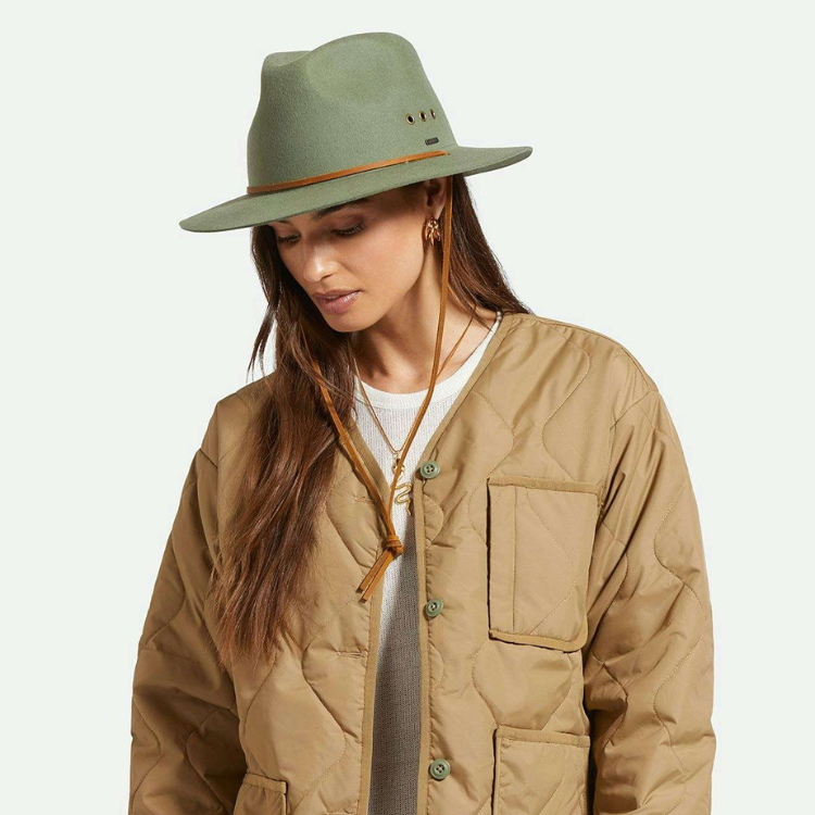 Brixton Wesley Weather Guard Fedora Light Moss – The Hat Store