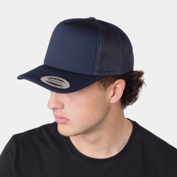 Flexfit Hi Crown Trucker Navy – The Hat Store
