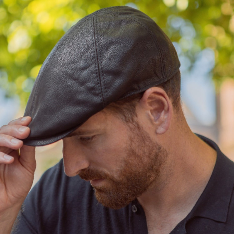 Leather driving cap shop