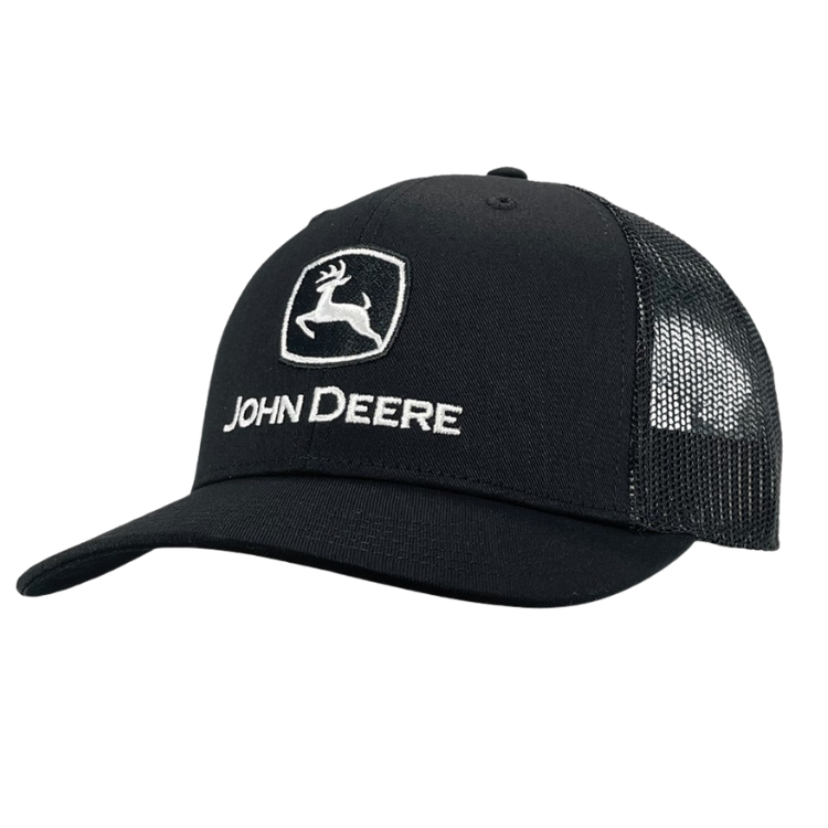 John Deere Trademark Logo Trucker Mesh Cap Black – The Hat Store