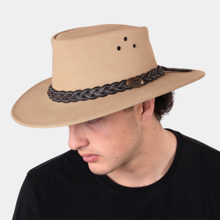 Jacaru Hats Wallaroo Suede Sand The Hat Store