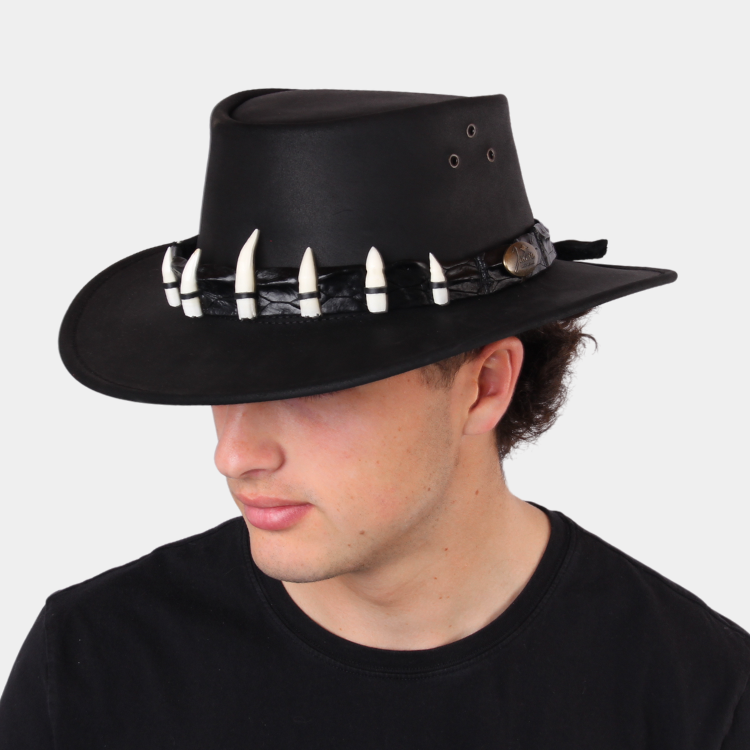 Jacaru Hats Wallaroo Croc Black The Hat Store
