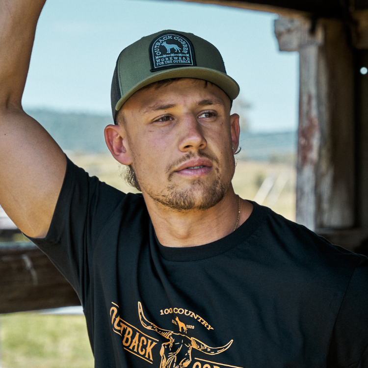 Outback Cobber Mitchell Trucker Cap Army Green/Black – The Hat Store