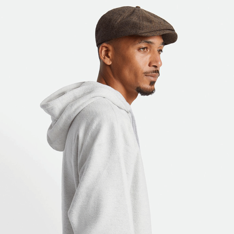 Brixton Brood Cap Brown/Khaki Herringbone – The Hat Store