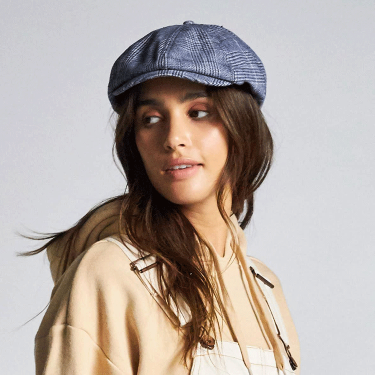 Brixton Brood Cap Washed Navy Aluminium The Hat Store