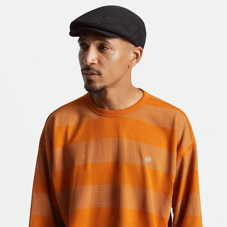 Brixton Hooligan Cap Black Herringbone The Hat Store