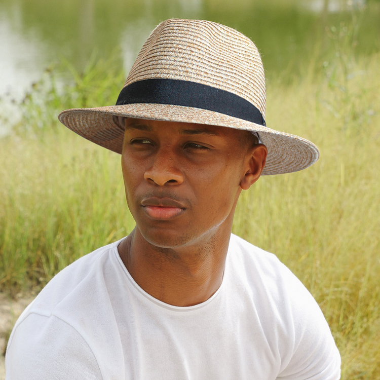 Brixton Messer Western Straw Fedora Hat in Sand Brixton Messer Western Straw Fedora Hat in Sand