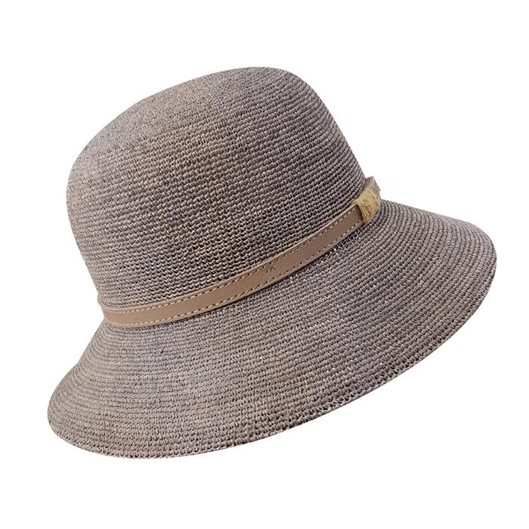 Stanton Emmeline Raffia Cloche Hat Grey The Hat Store