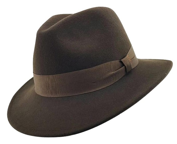 Stanton Mens Gentleman Australian Wool Fedora Dark Brown – The