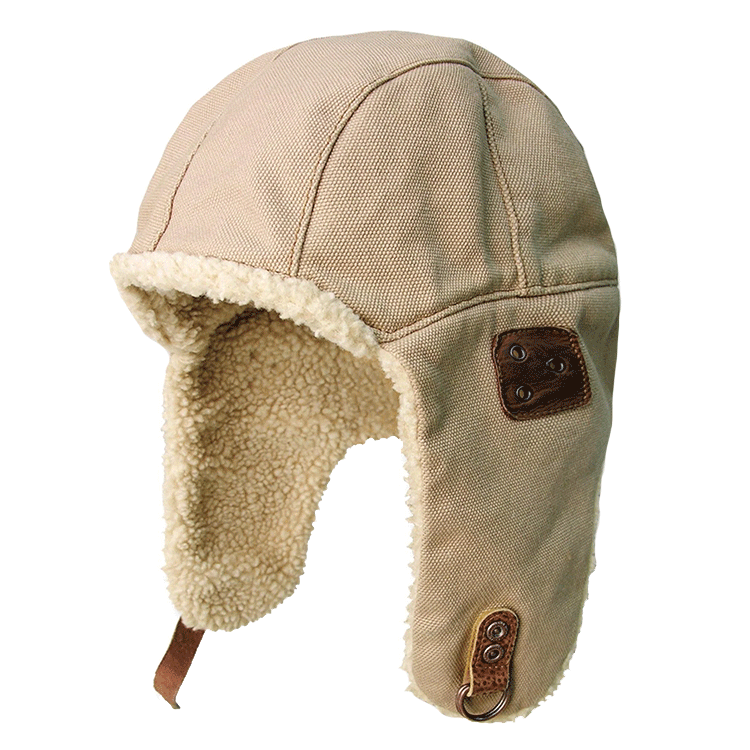 Kakadu Baron Canvas Aviator Cap Bone The Hat Store