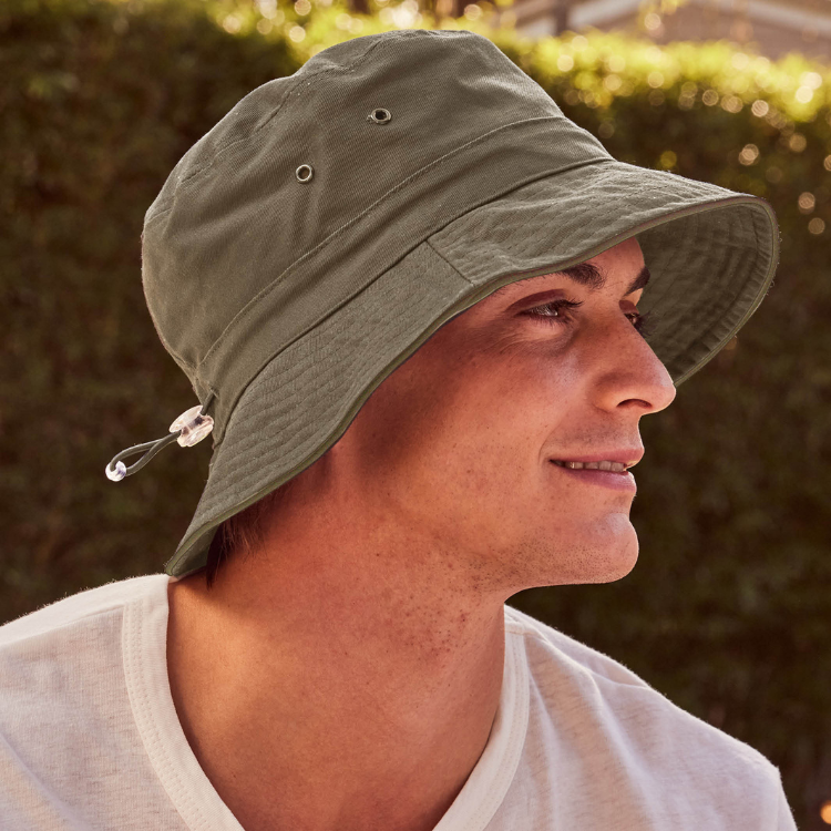 Mens green bucket hat shop